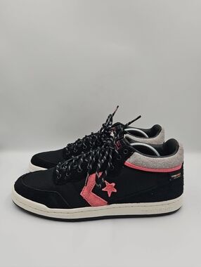 Converse Black & Pink Mid-Top Sneakers